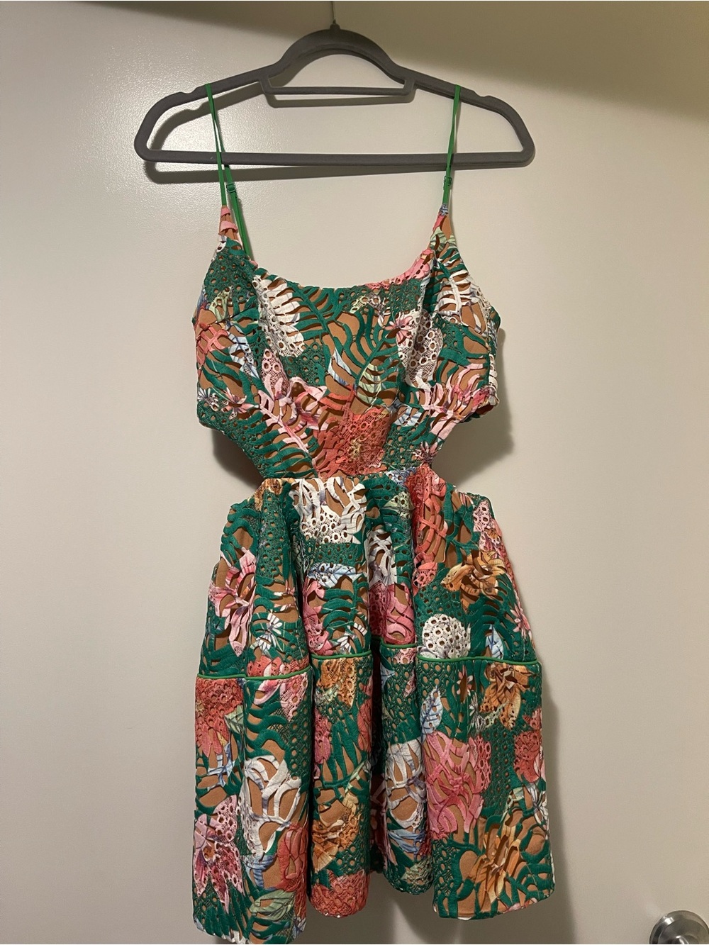 Green colorful mini Sundress